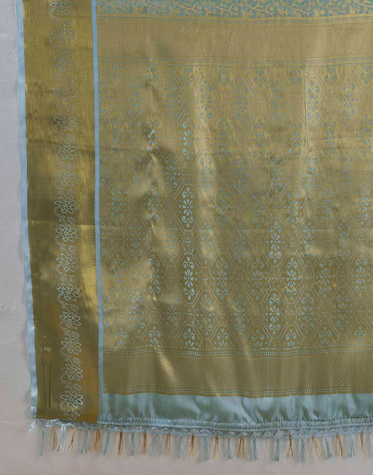 Sky Blue Silk Woven Kanjivaram Saree
