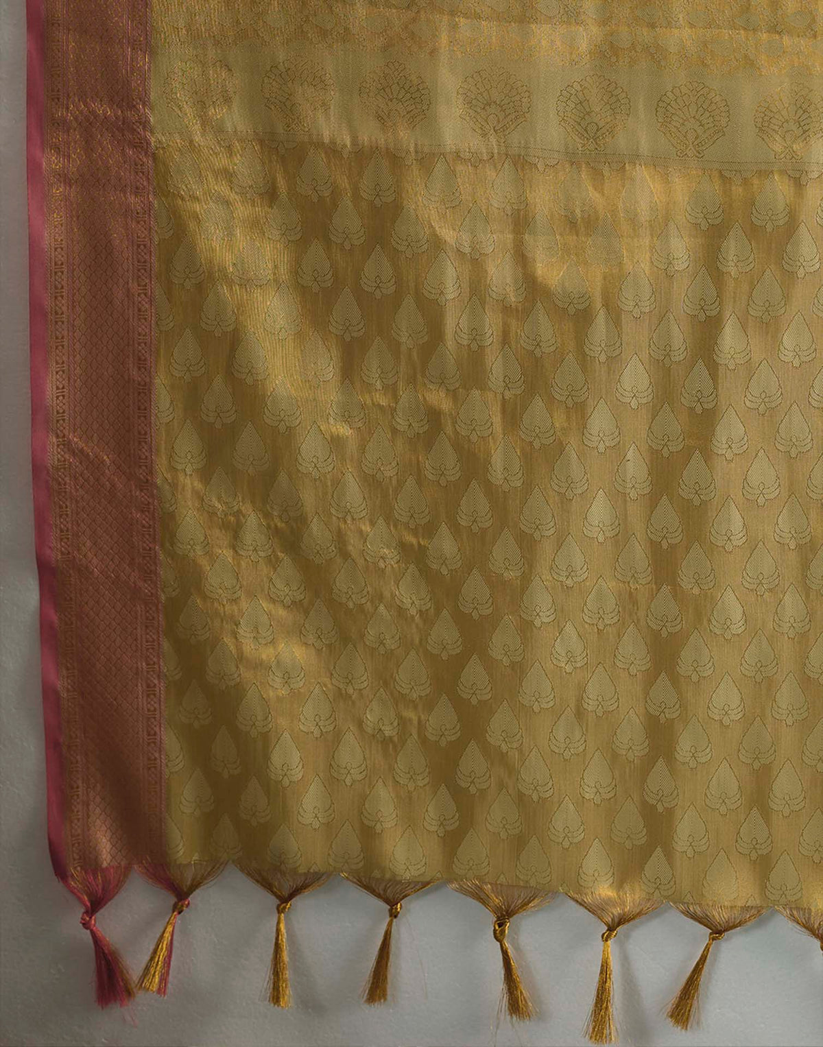 Beige Silk Woven Kanjivaram Saree
