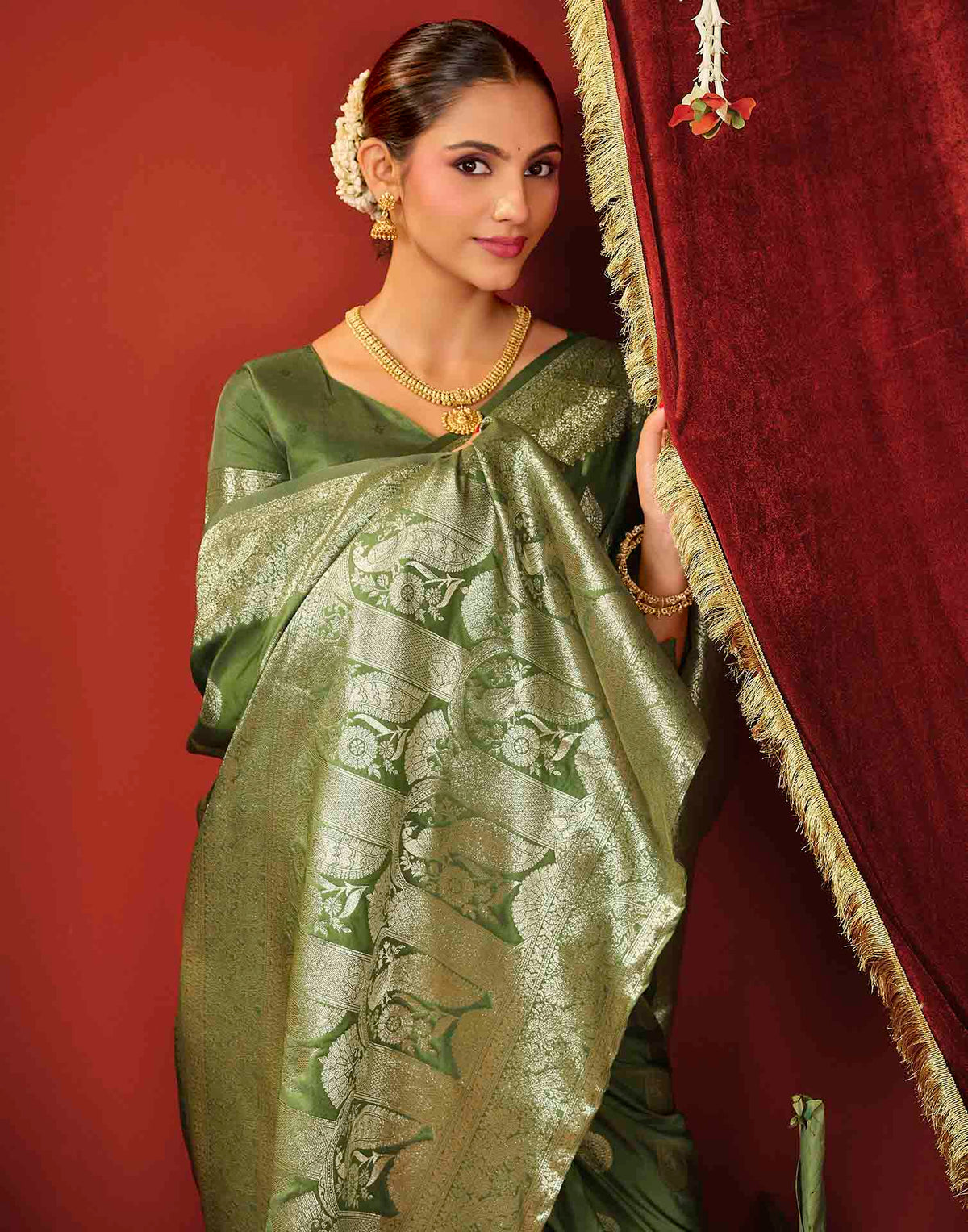 Light Green Silk Woven Banarasi Saree