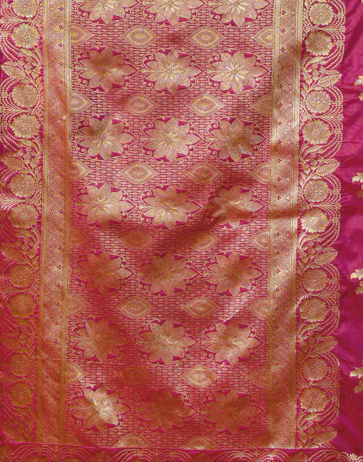 Rani Pink Silk Woven Banarasi Saree