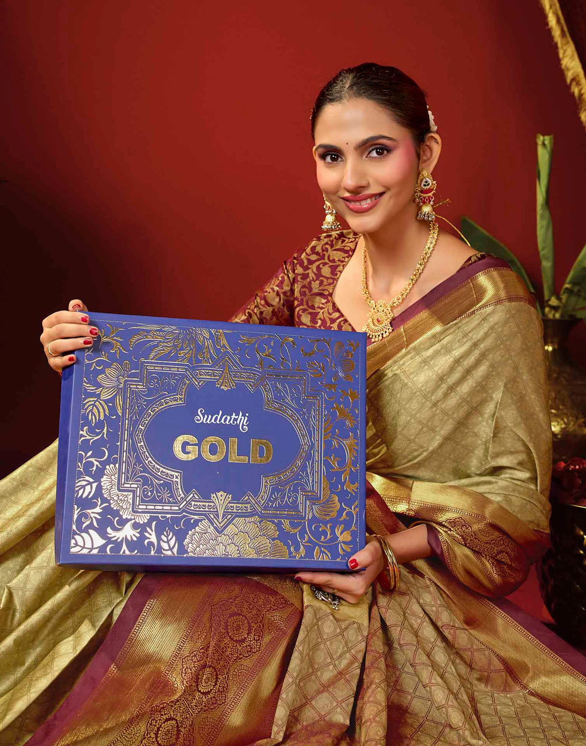 Beige Silk Woven Kanjivaram Saree