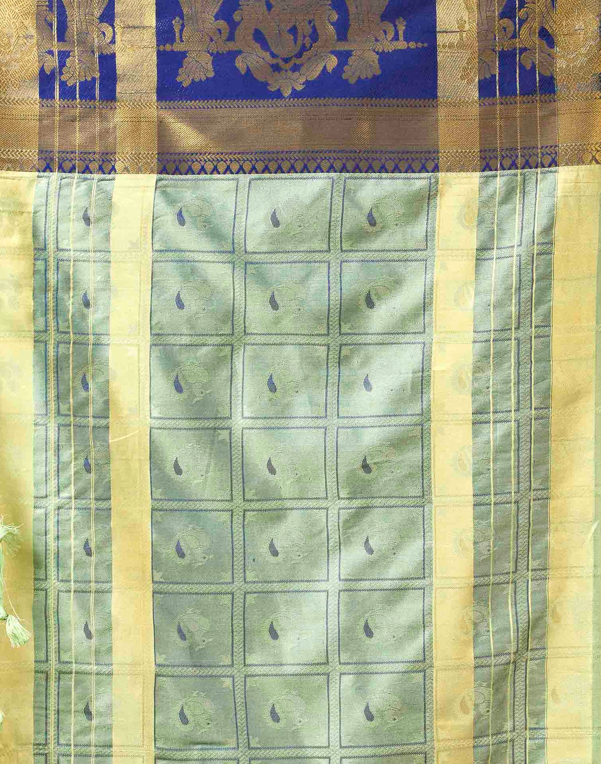 Mint Green Silk Woven Kanjivaram Saree