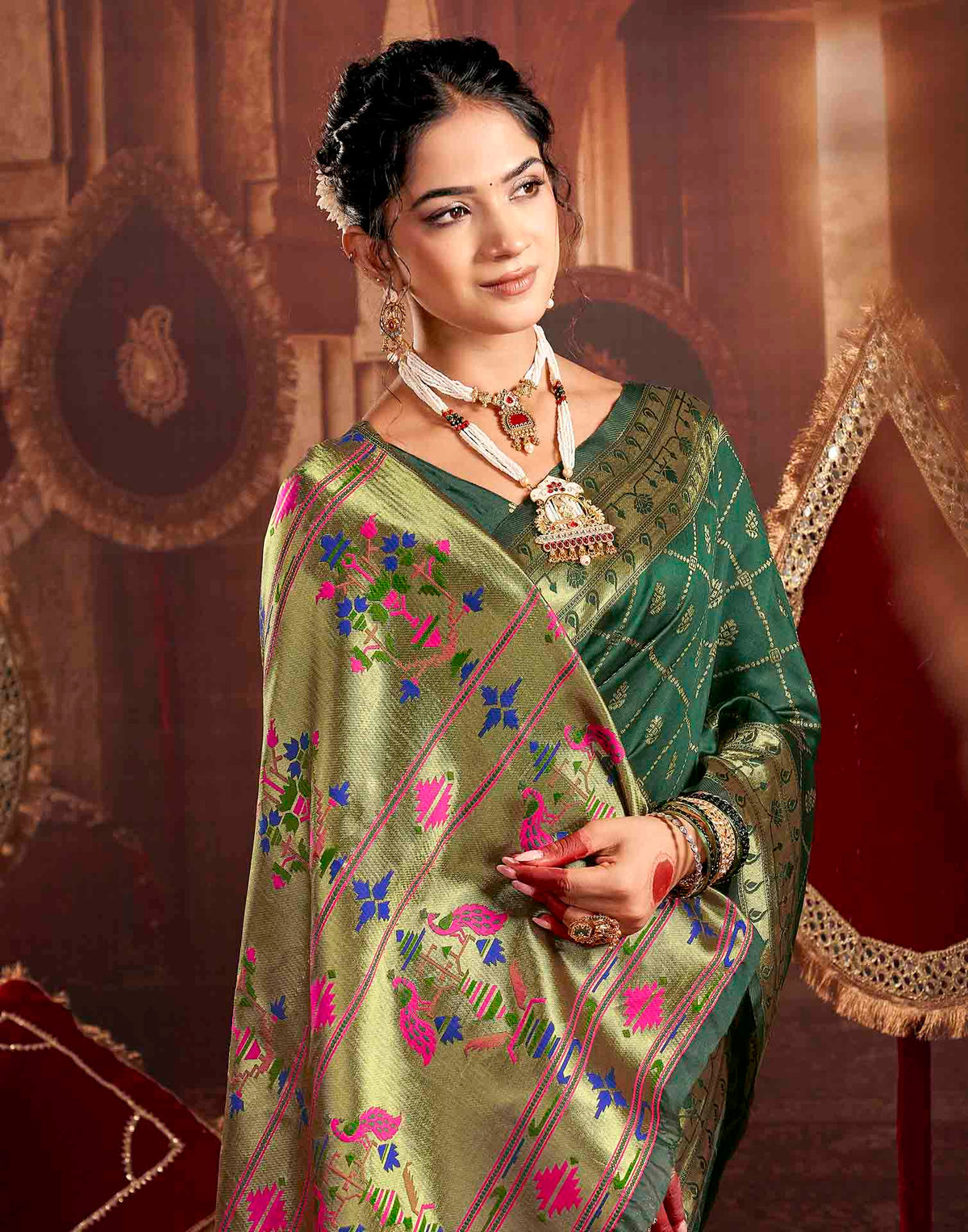 Green Silk Woven Paithani Saree
