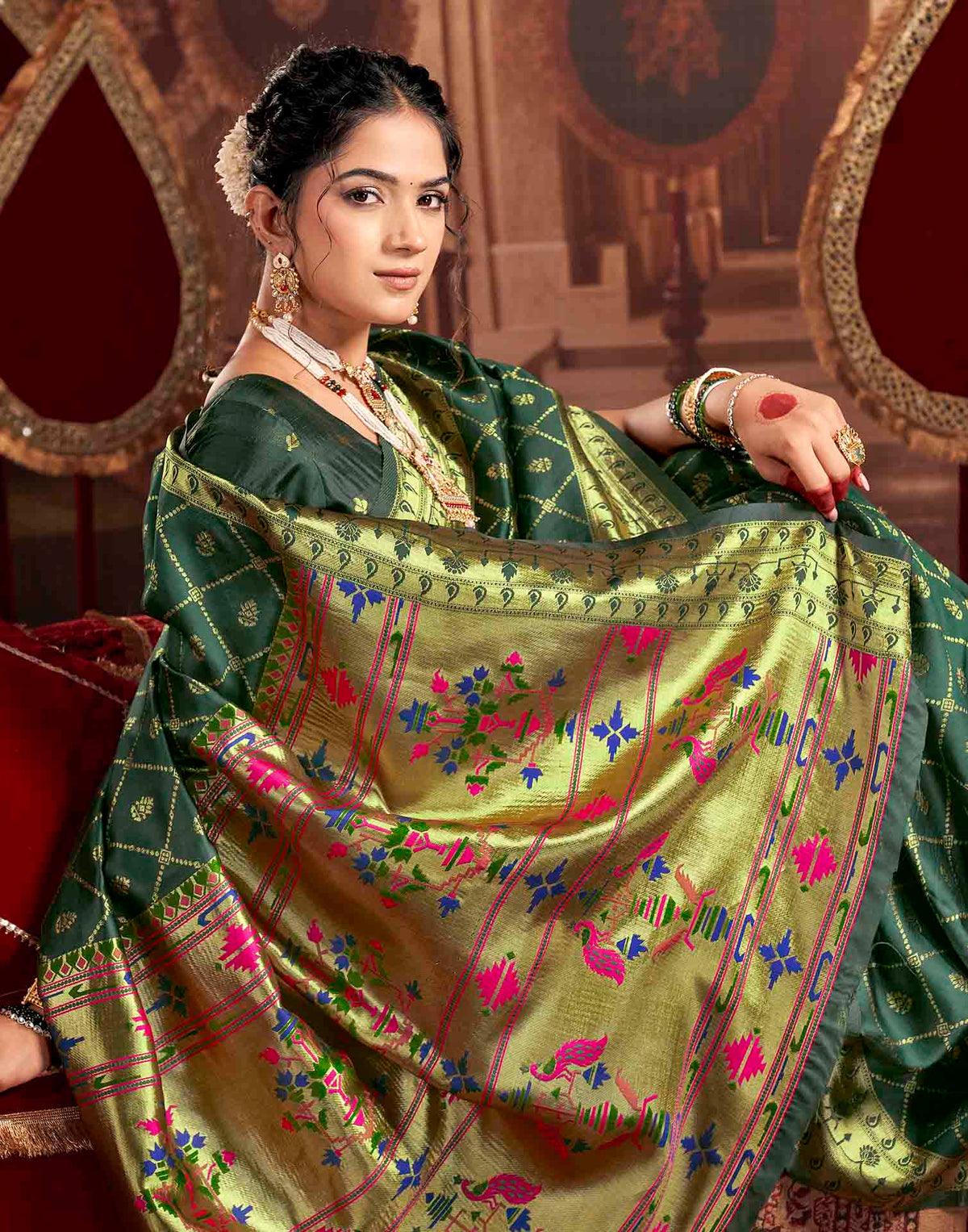 Green Silk Woven Paithani Saree