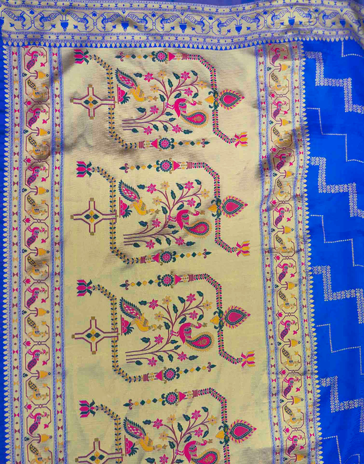 Royal Blue Silk Woven Paithani Saree