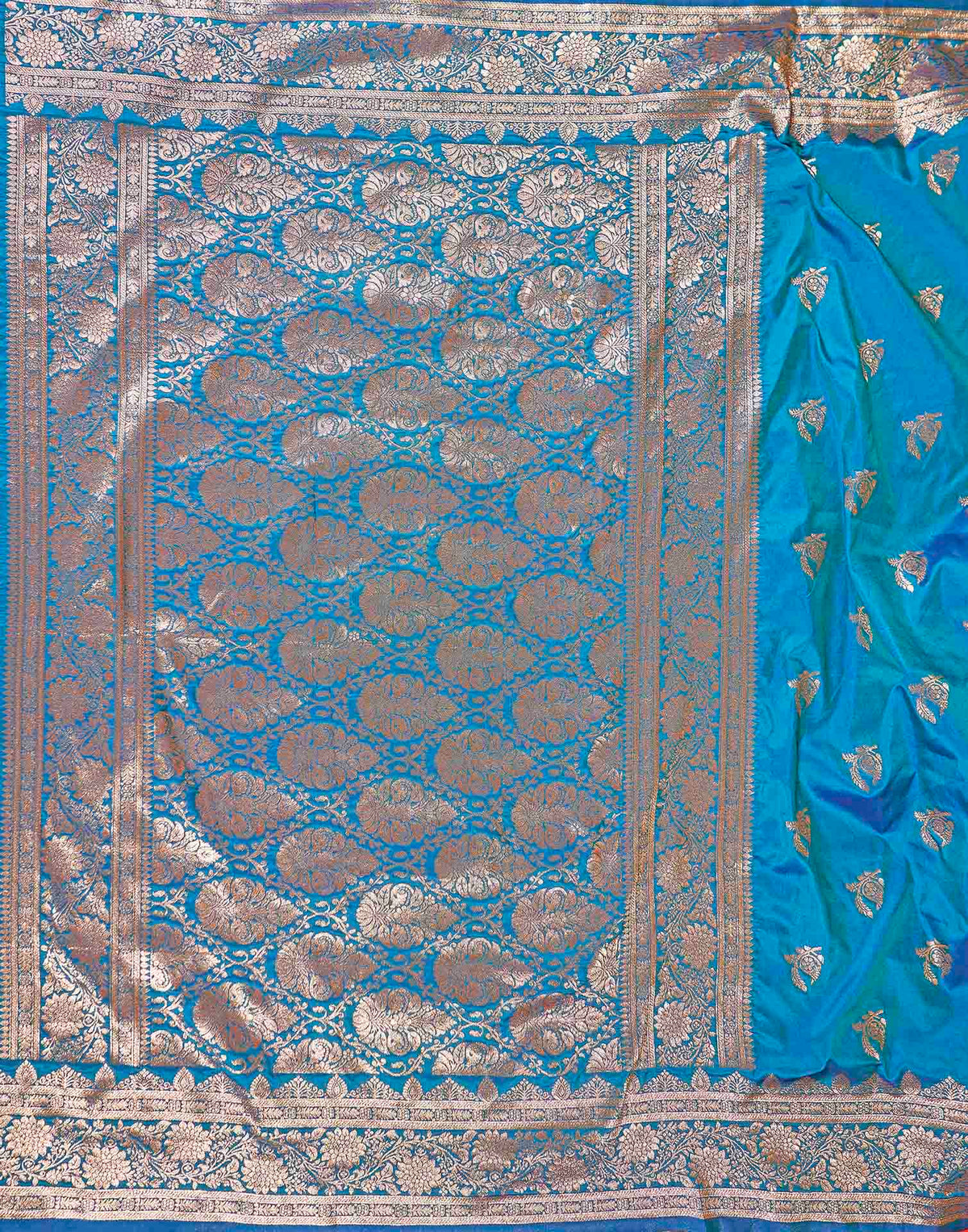 Royal Blue Silk Woven Banarasi Saree