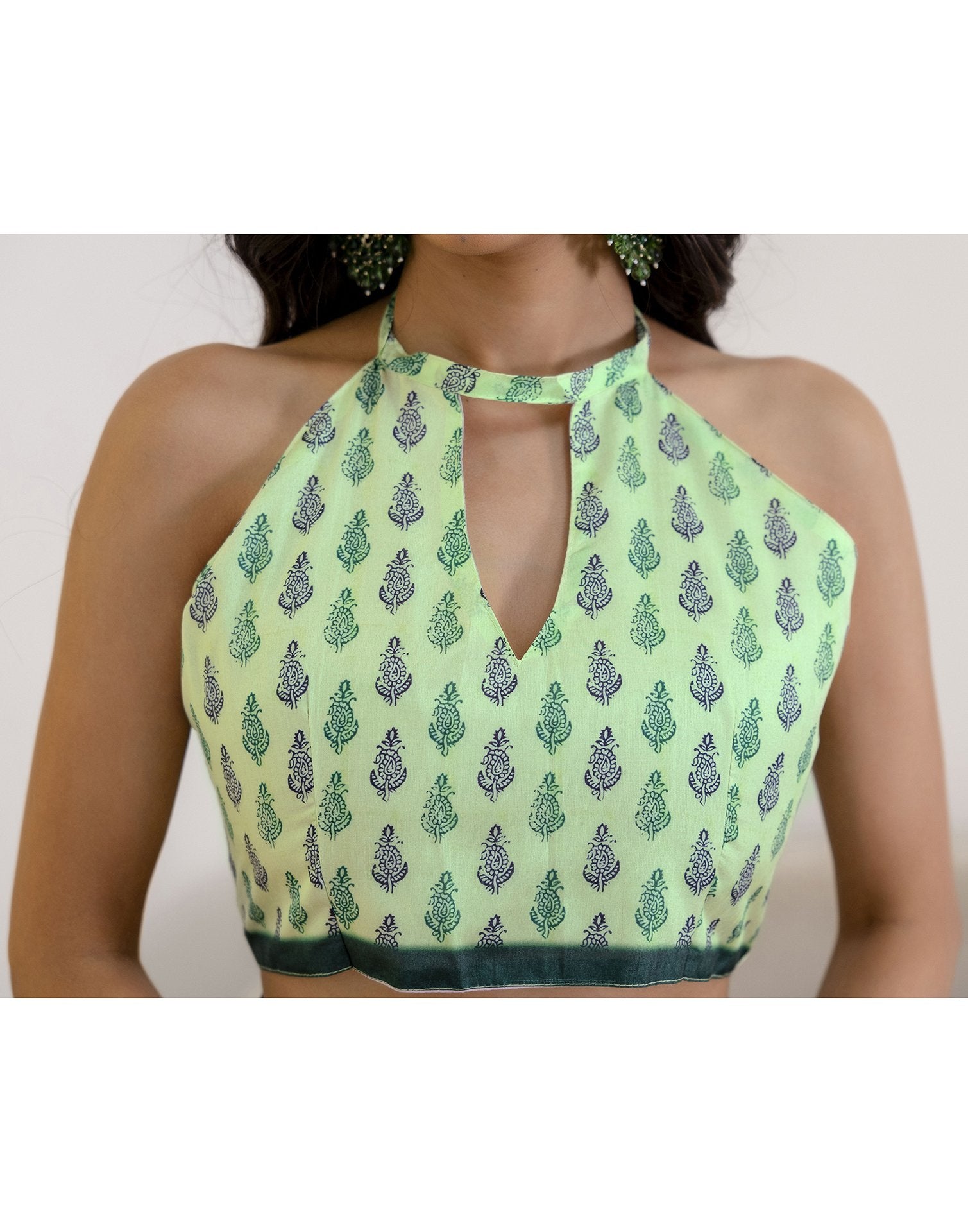 Ready To Wear Pista Green Silk Printed Saree
