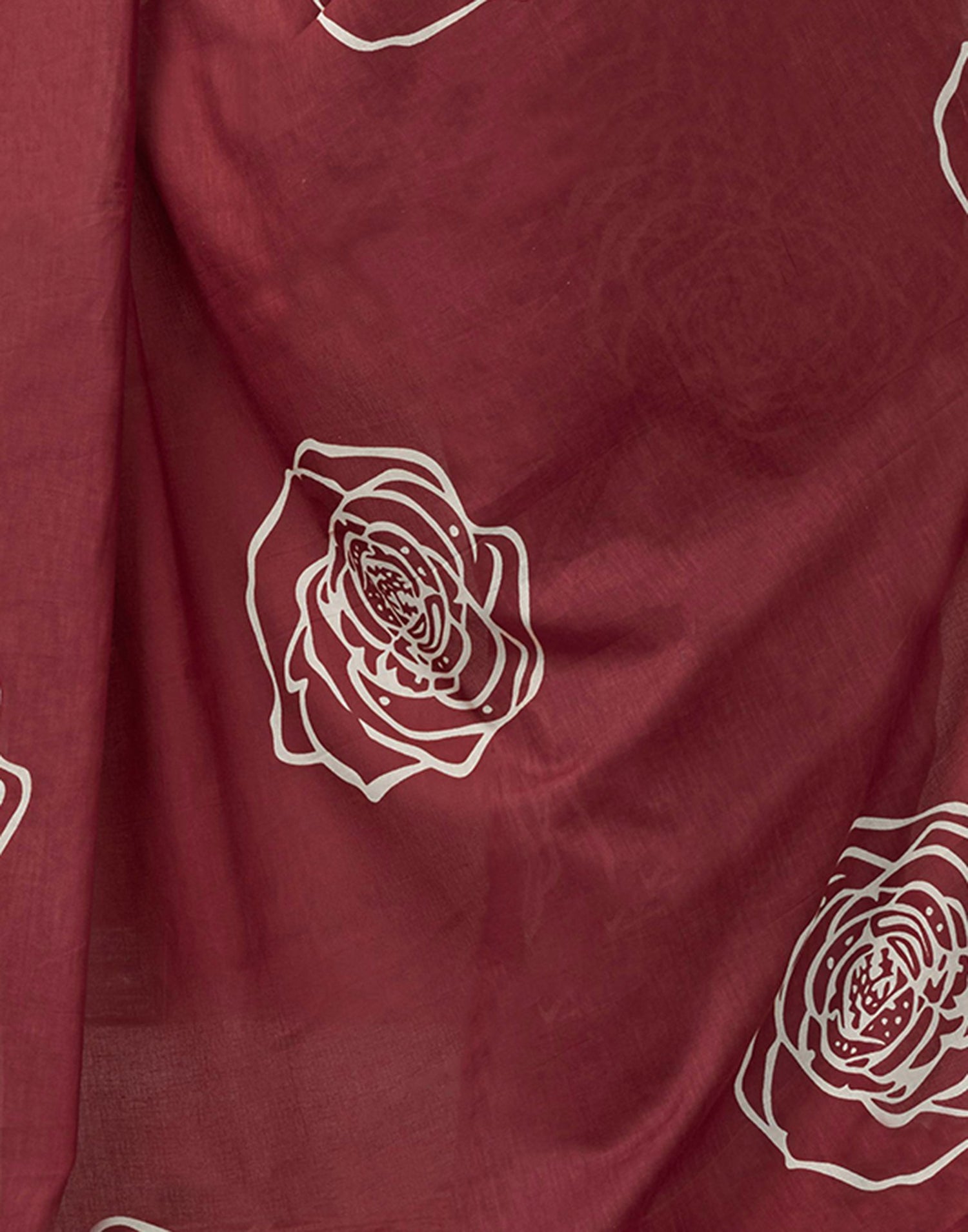 Ready To Wear Brown Cotton Printed Saree With Pocket