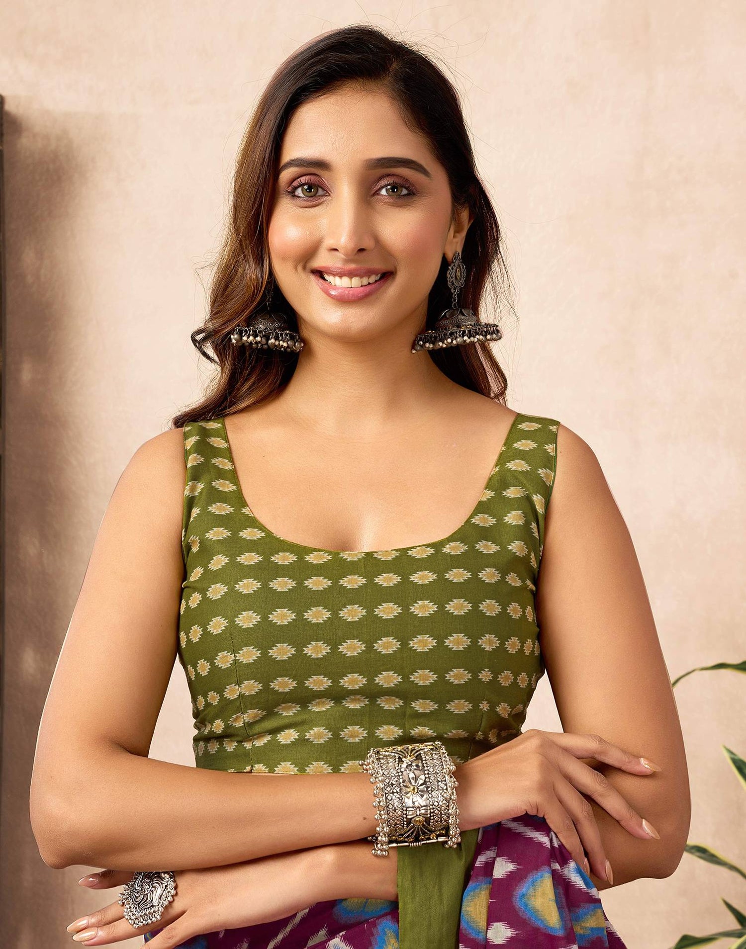 Ready To Wear Wine Cotton Printed Saree