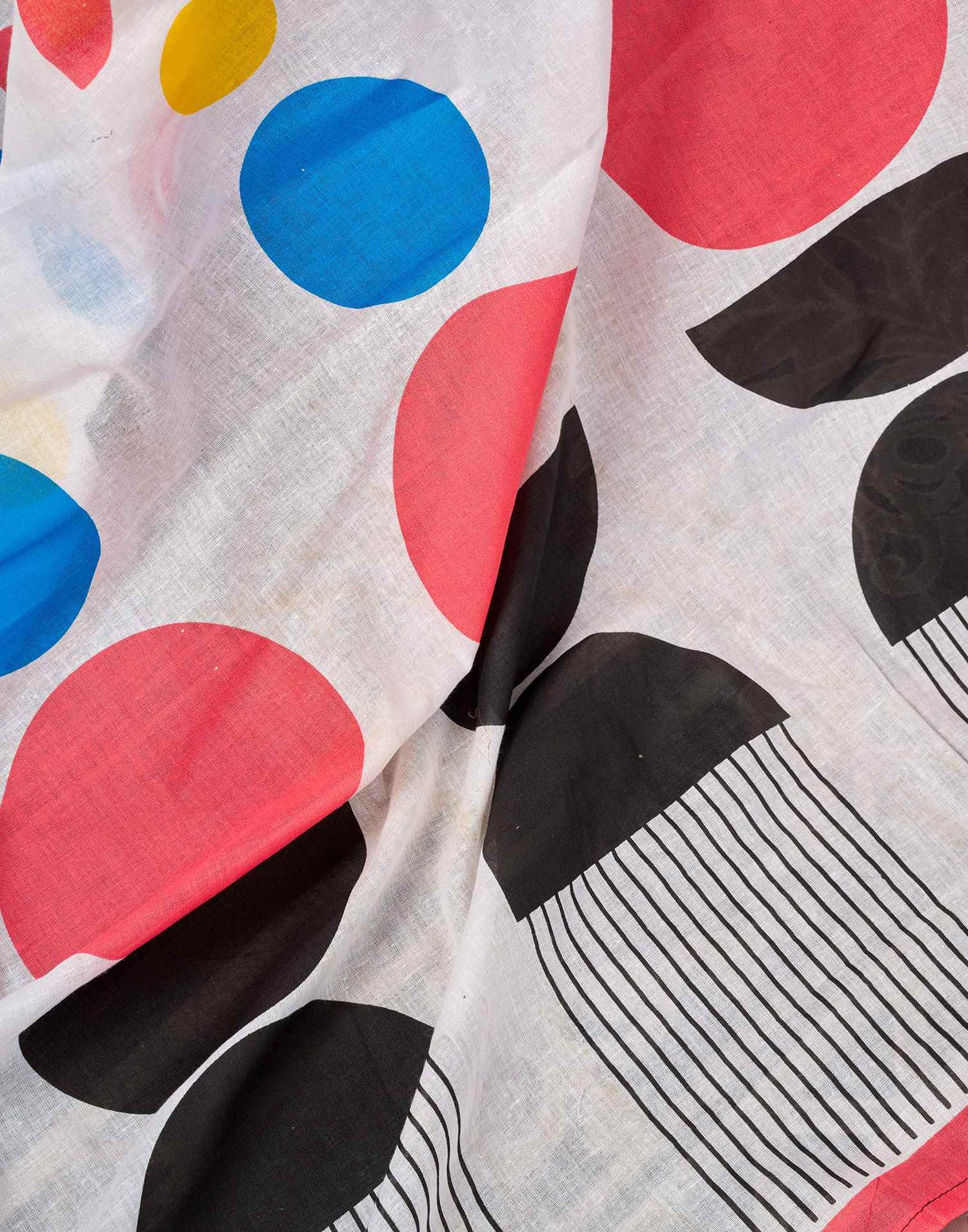 Ready To Wear White Cotton Printed Saree With Pocket