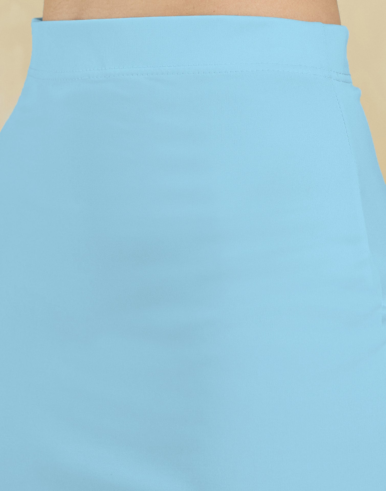 Sky Blue Lycra Plain Elastic Waist Shapewear