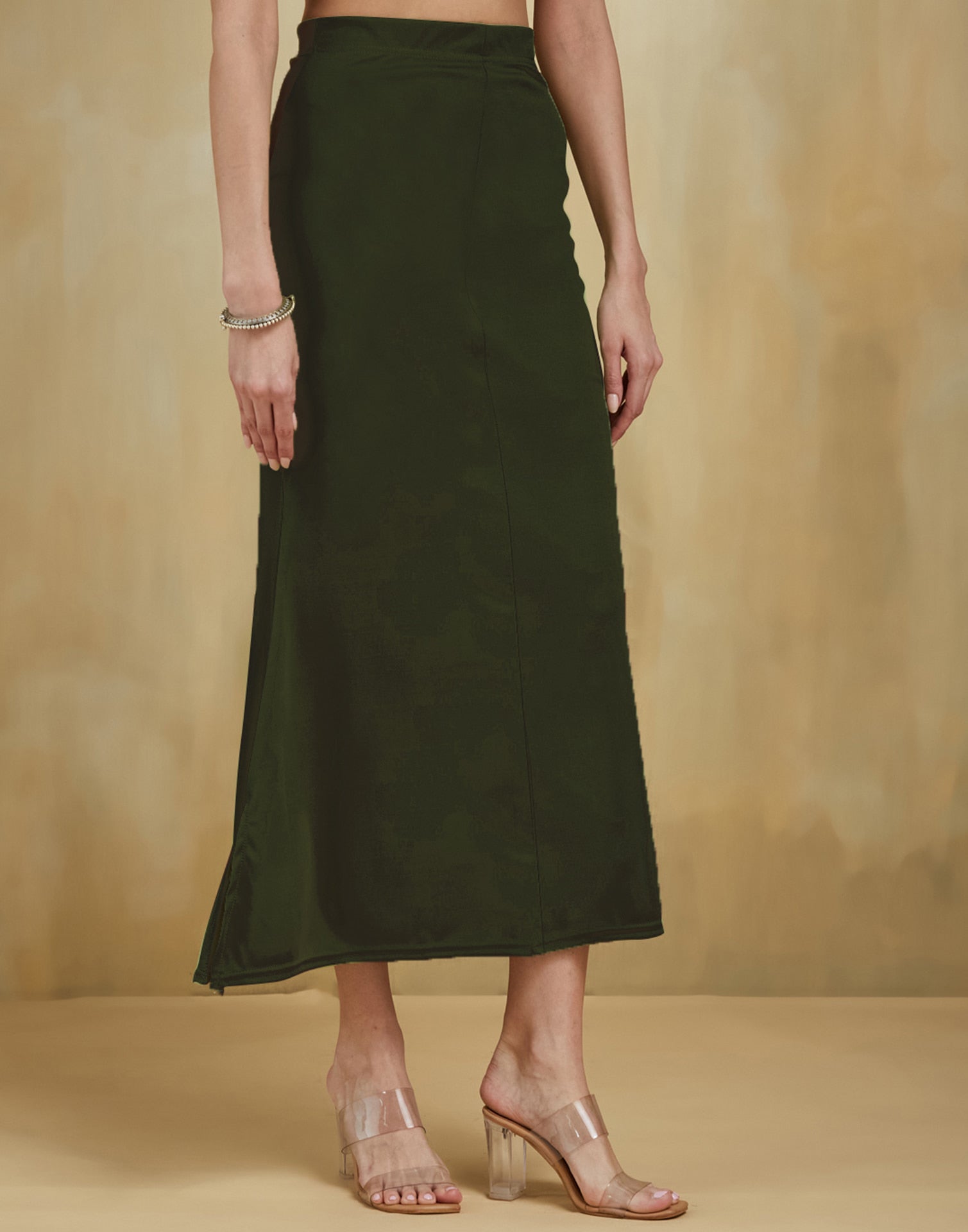Olive Green Lycra Plain Elastic Waist Shapewear