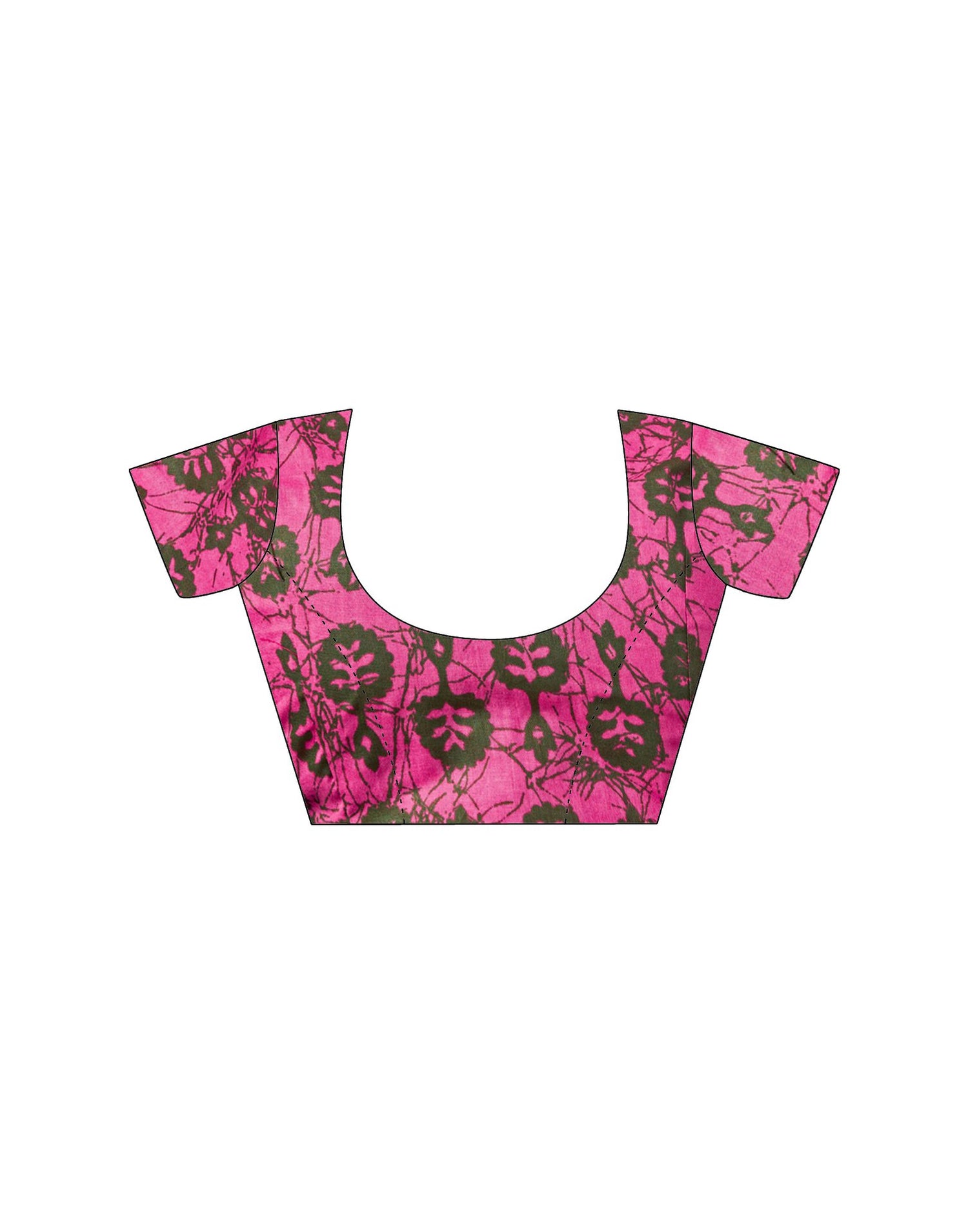 Ready To Wear Green Cotton Printed Saree With Pocket