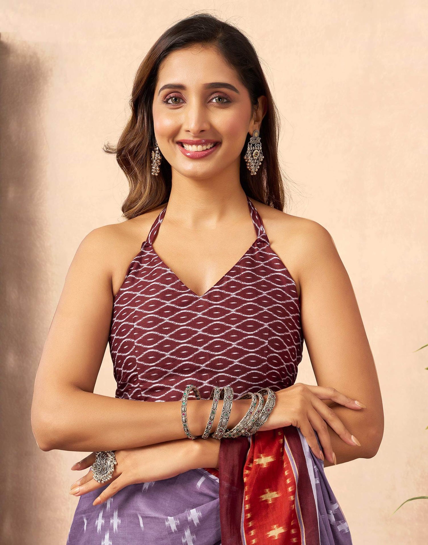 Ready To Wear Dusty Lavender Cotton Printed Saree