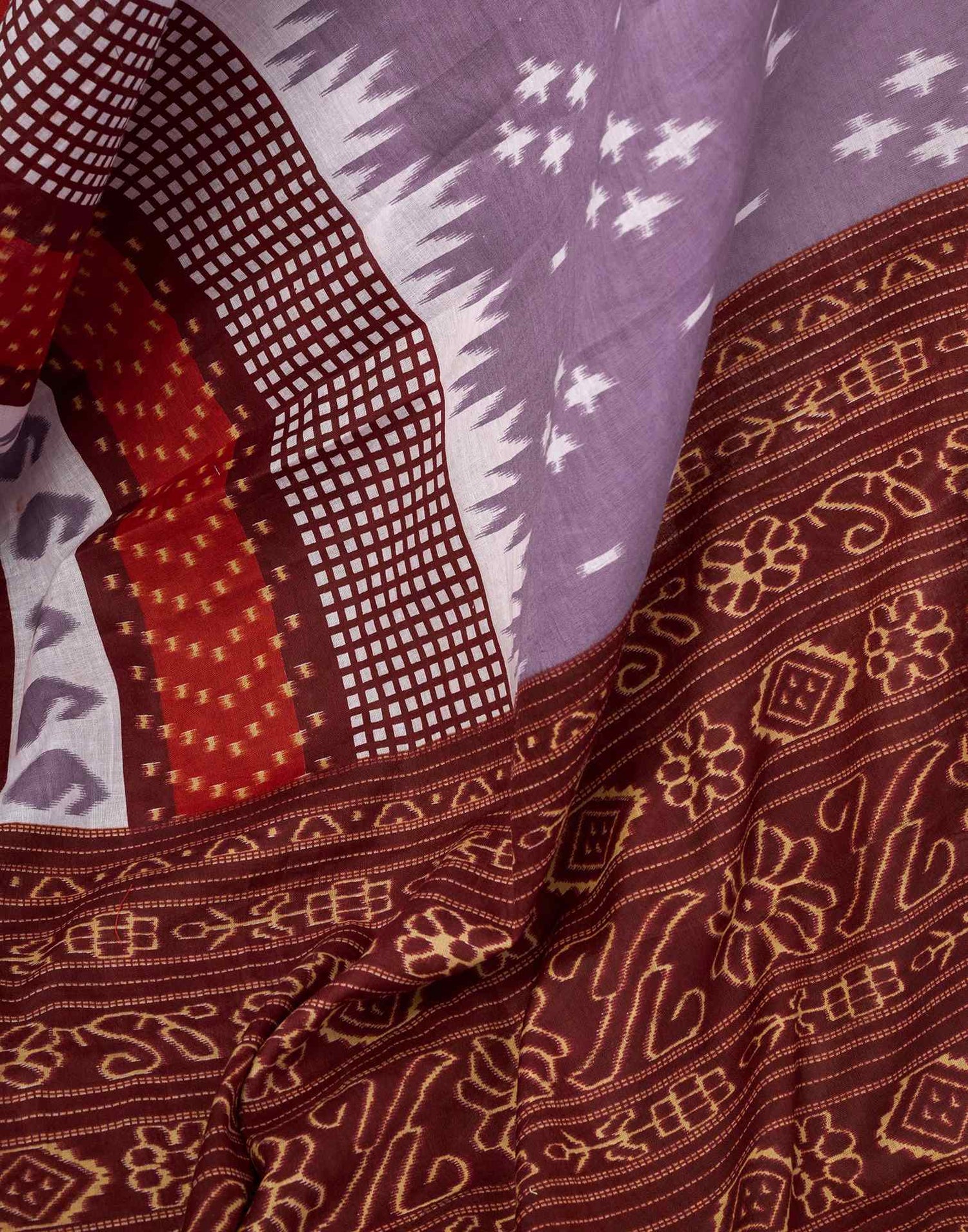 Ready To Wear Dusty Lavender Cotton Printed Saree