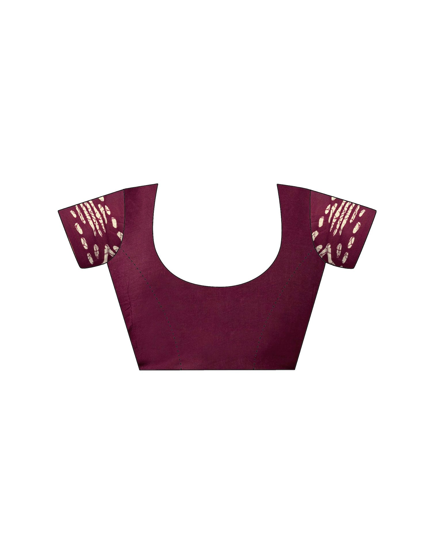 Ready To Wear Wine Cotton Printed Saree With Pocket