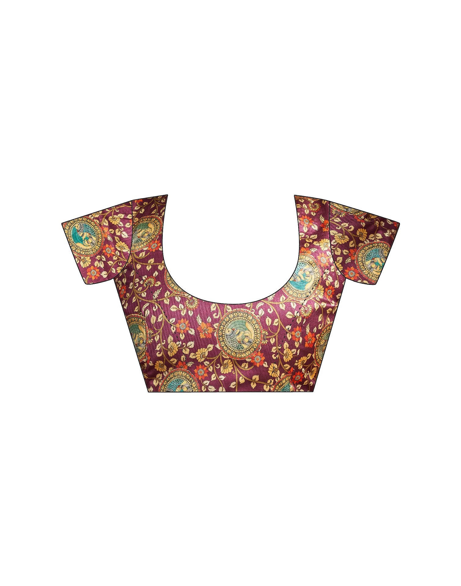 Ready To Wear Teal Blue Silk Floral Printed Saree