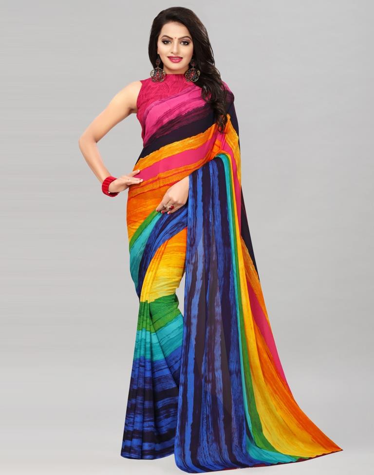Multicolored Printed Saree | Sudathi