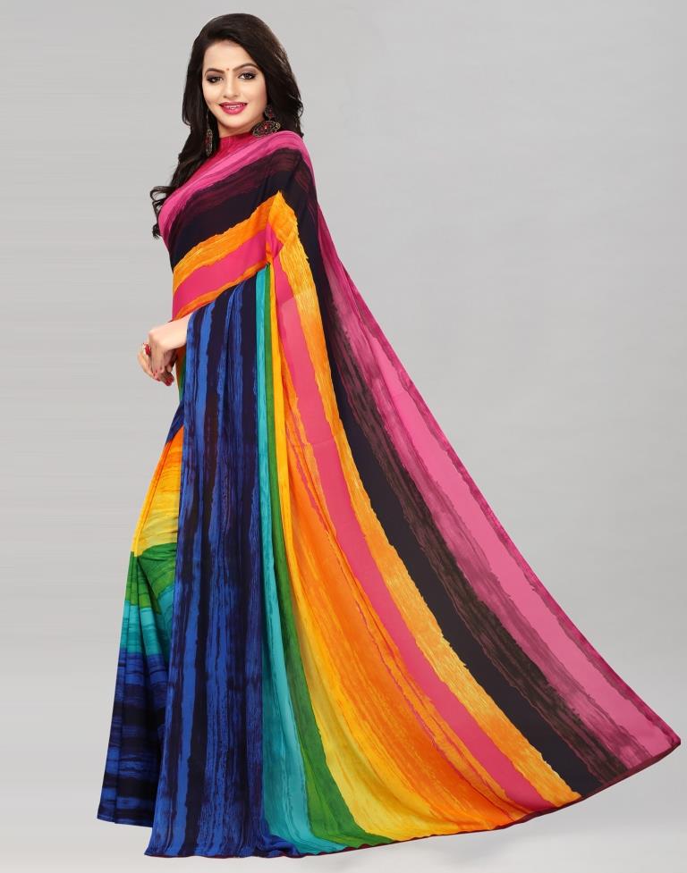 Multicolored Printed Saree | Sudathi