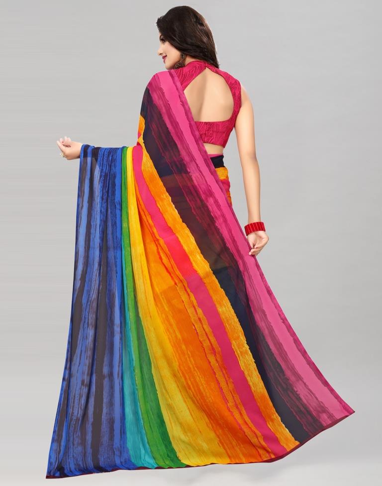 Multicolored Printed Saree | Sudathi