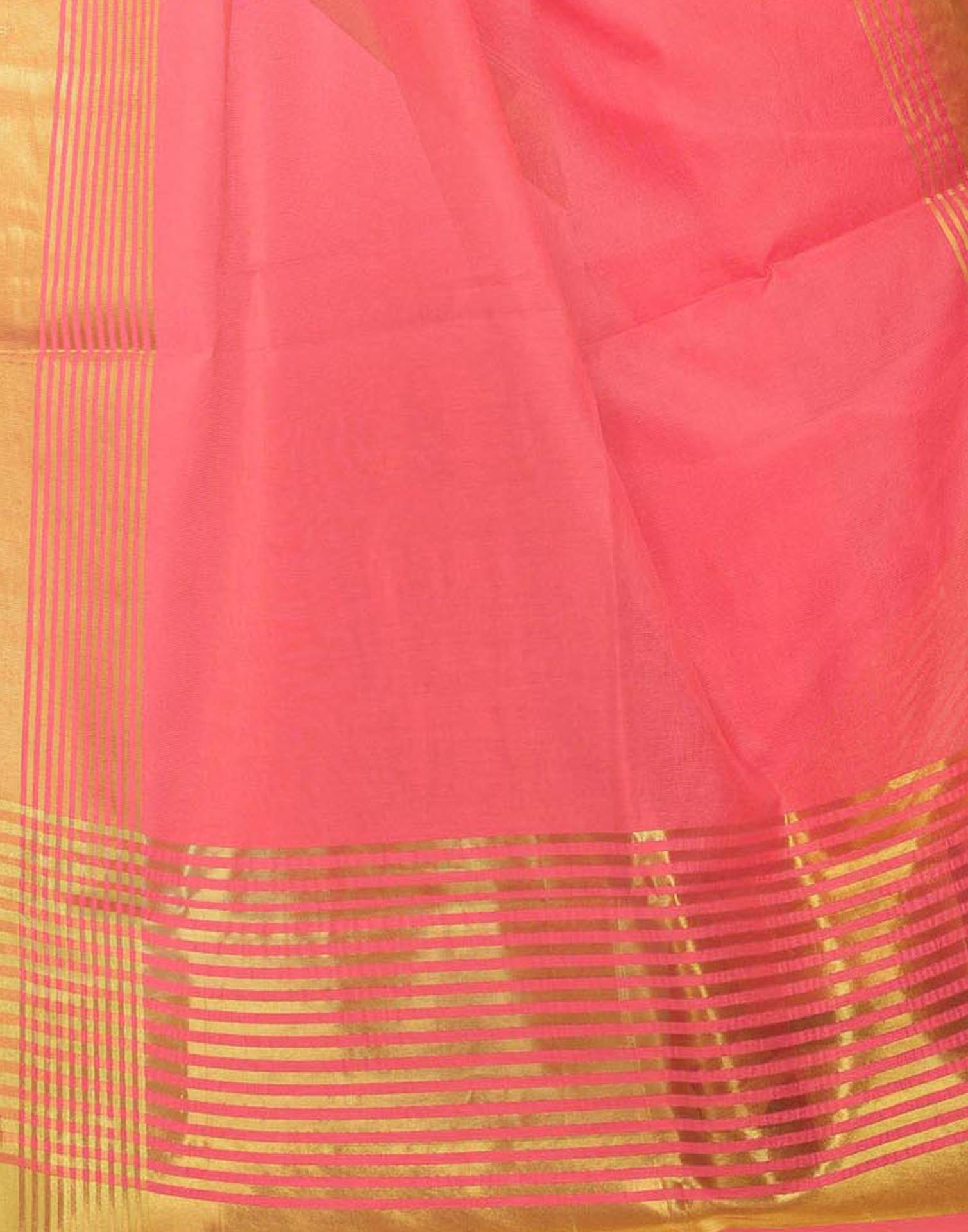 Peach Cotton Silk Saree | Sudathi