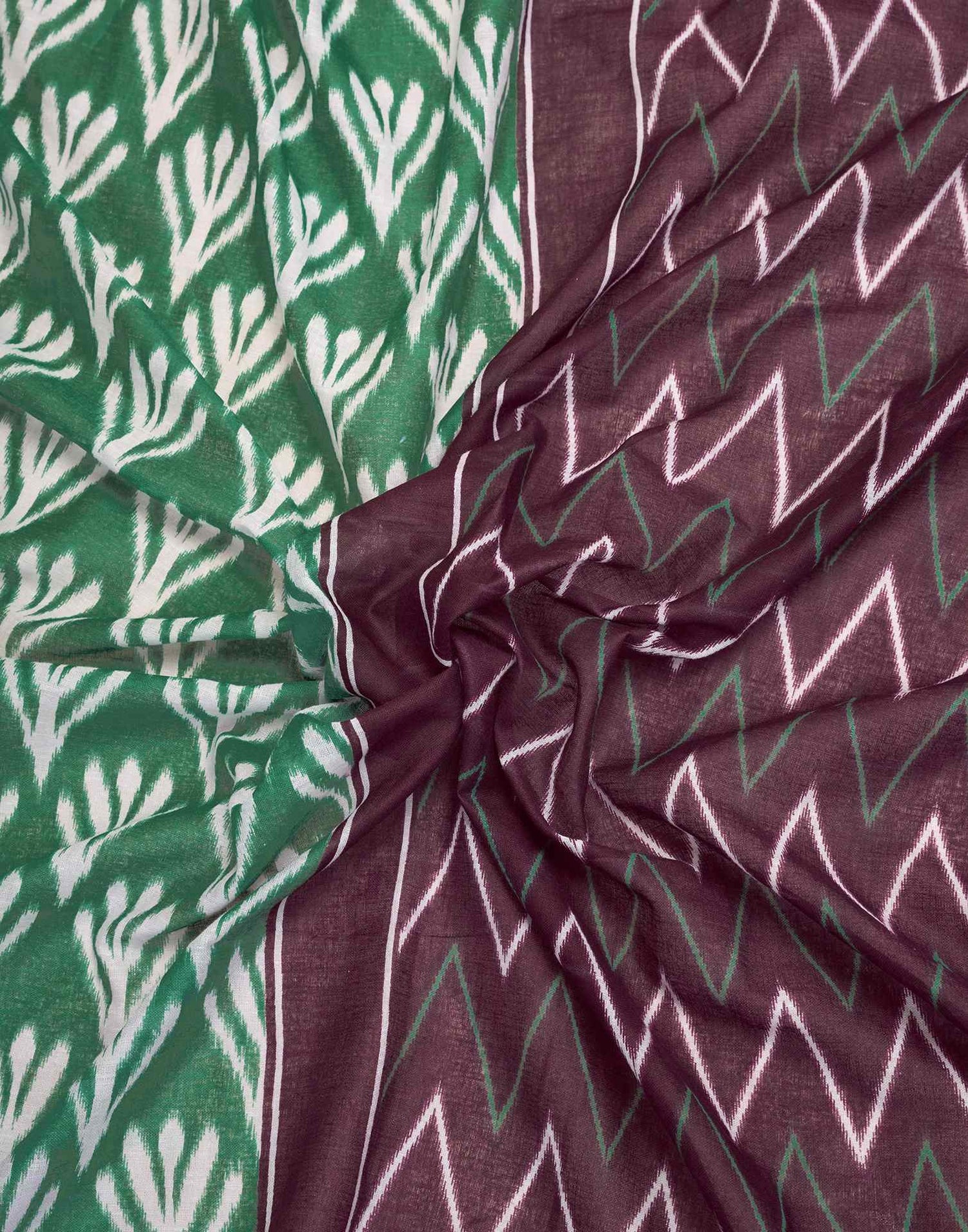 Ready To Wear Green Cotton Printed Saree