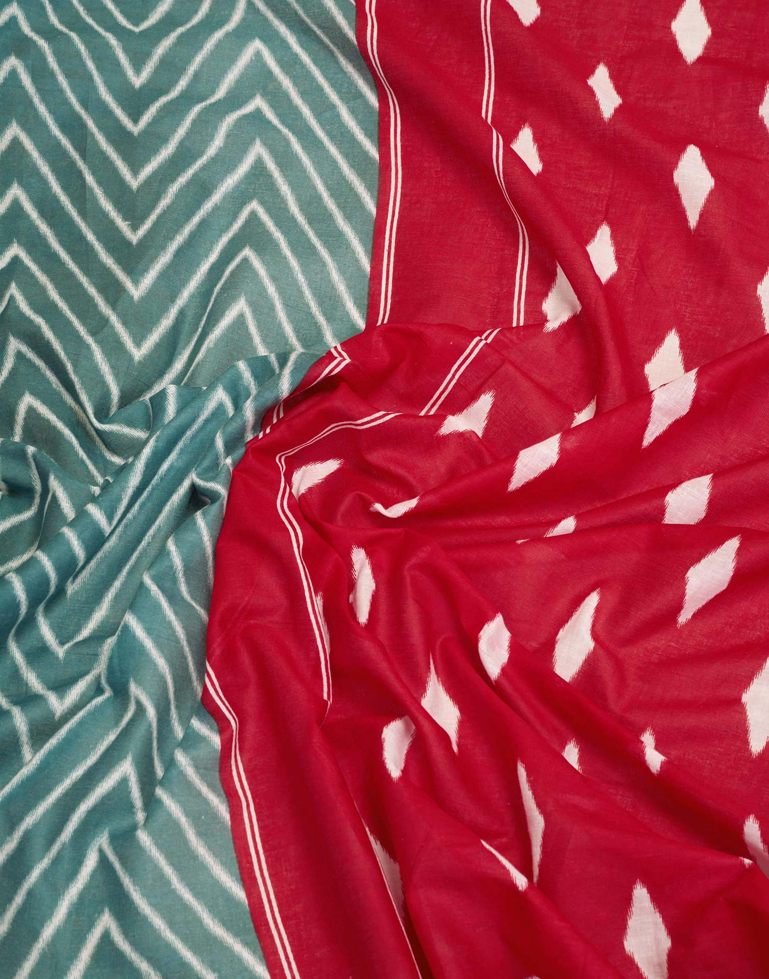 Ready To Wear Green Cotton Printed Saree