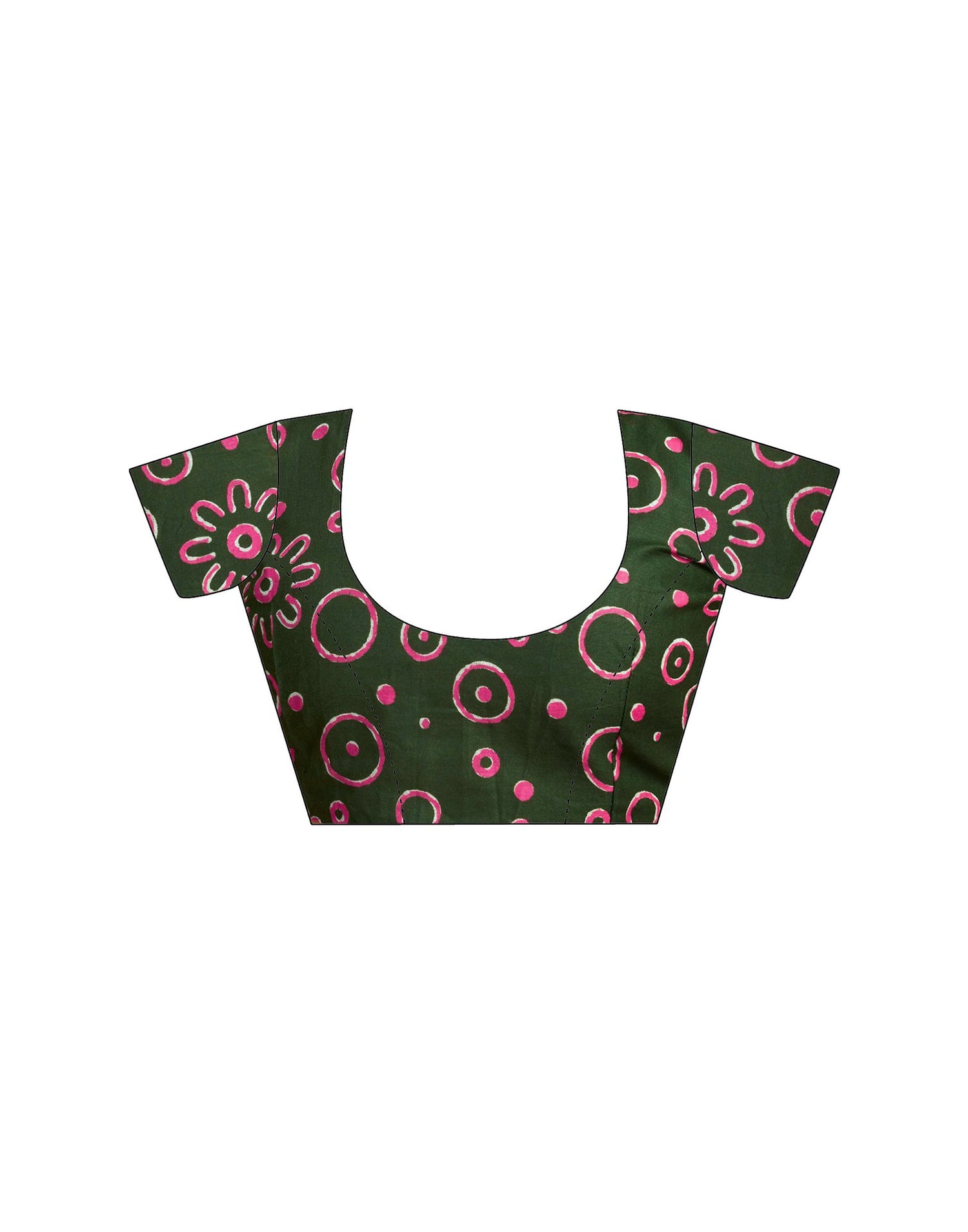 Ready To Wear Green Cotton Printed Saree