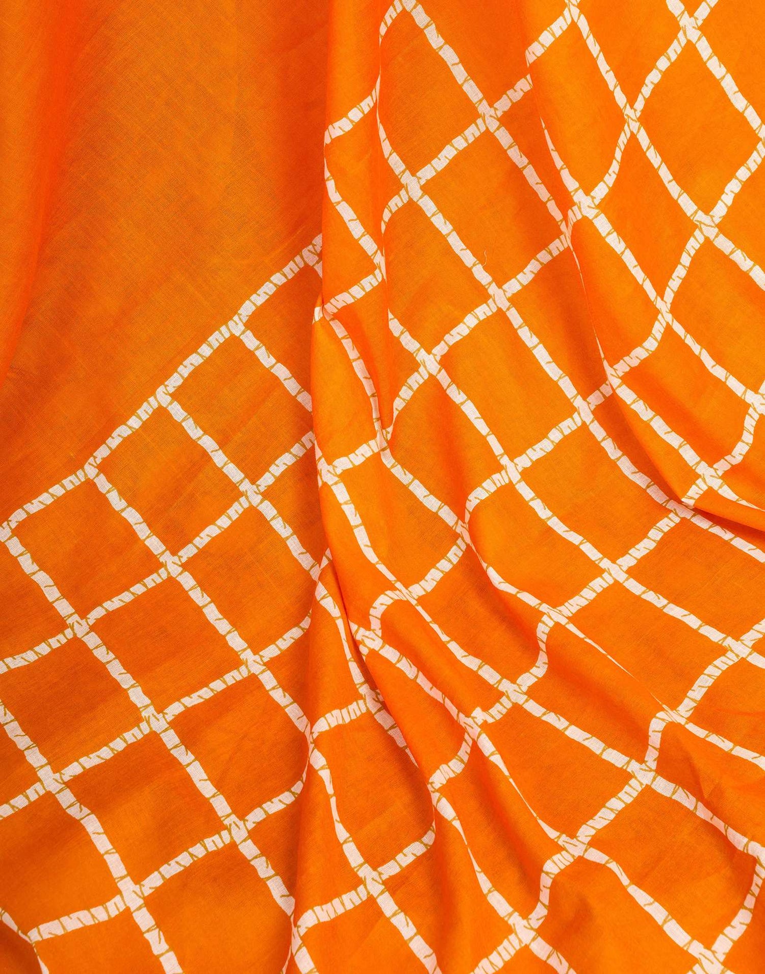 Ready To Wear Orange Cotton Printed Saree
