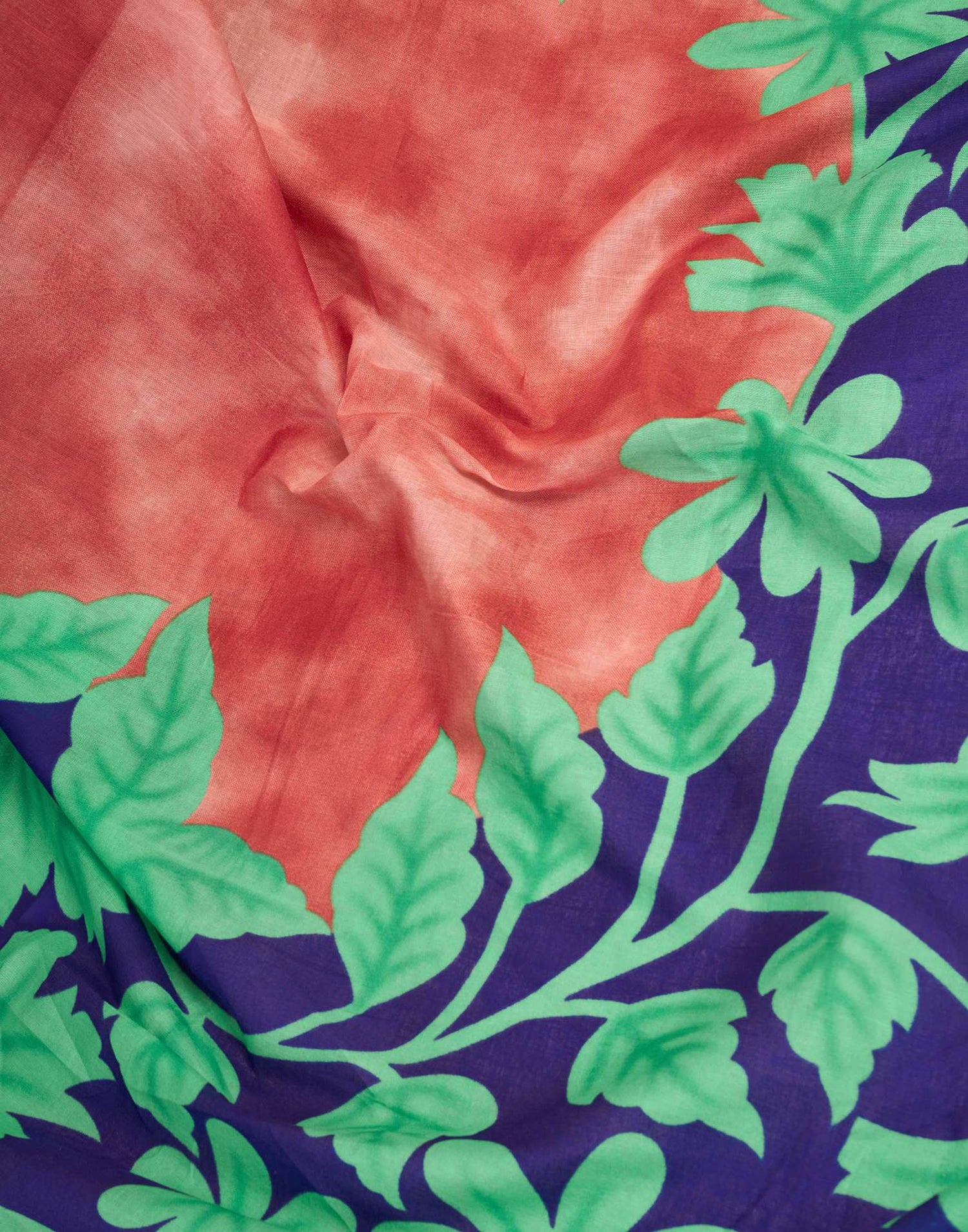 Ready To Wear Red Cotton Printed Saree With Pocket