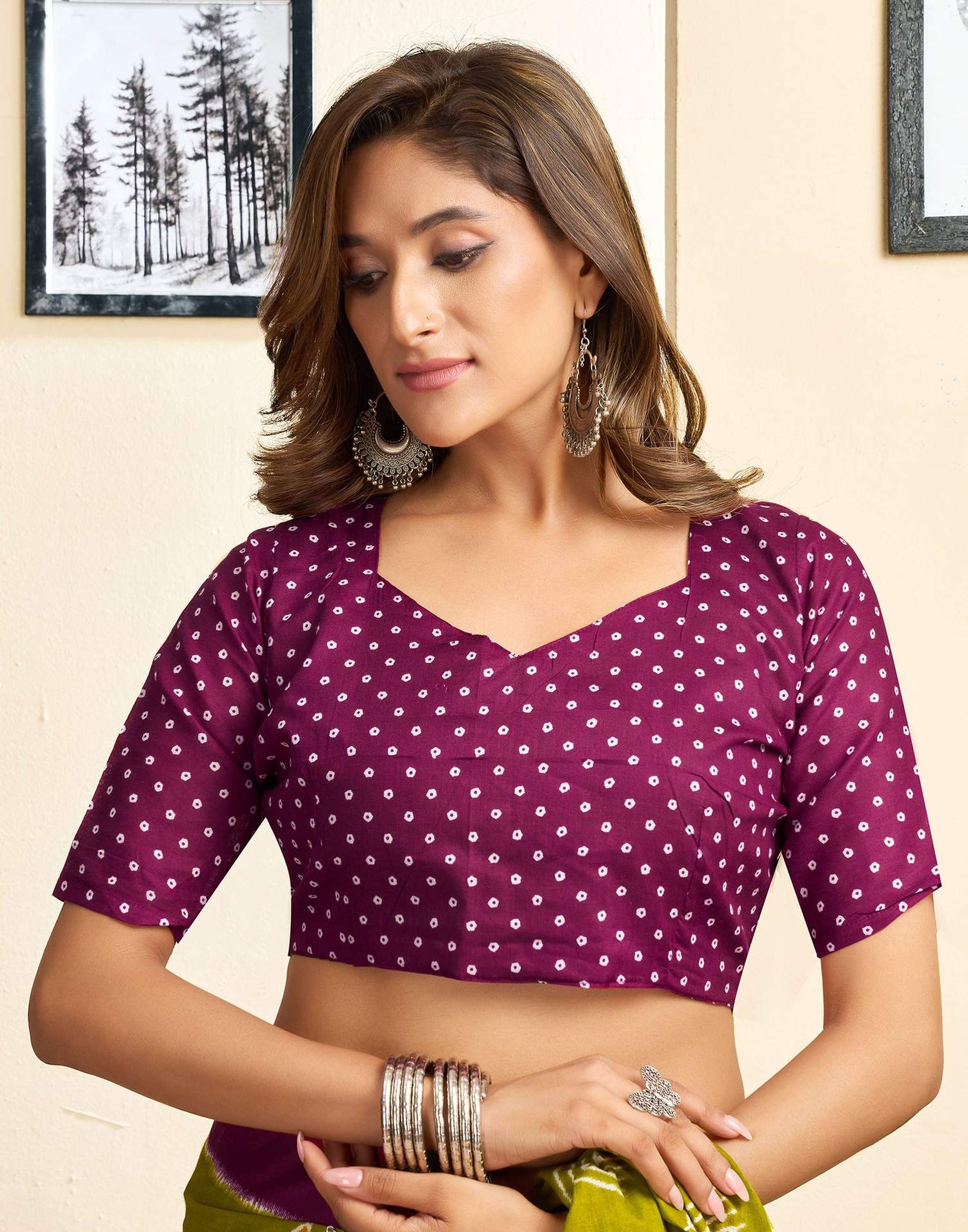 Ready To Wear Green Cotton Printed Saree