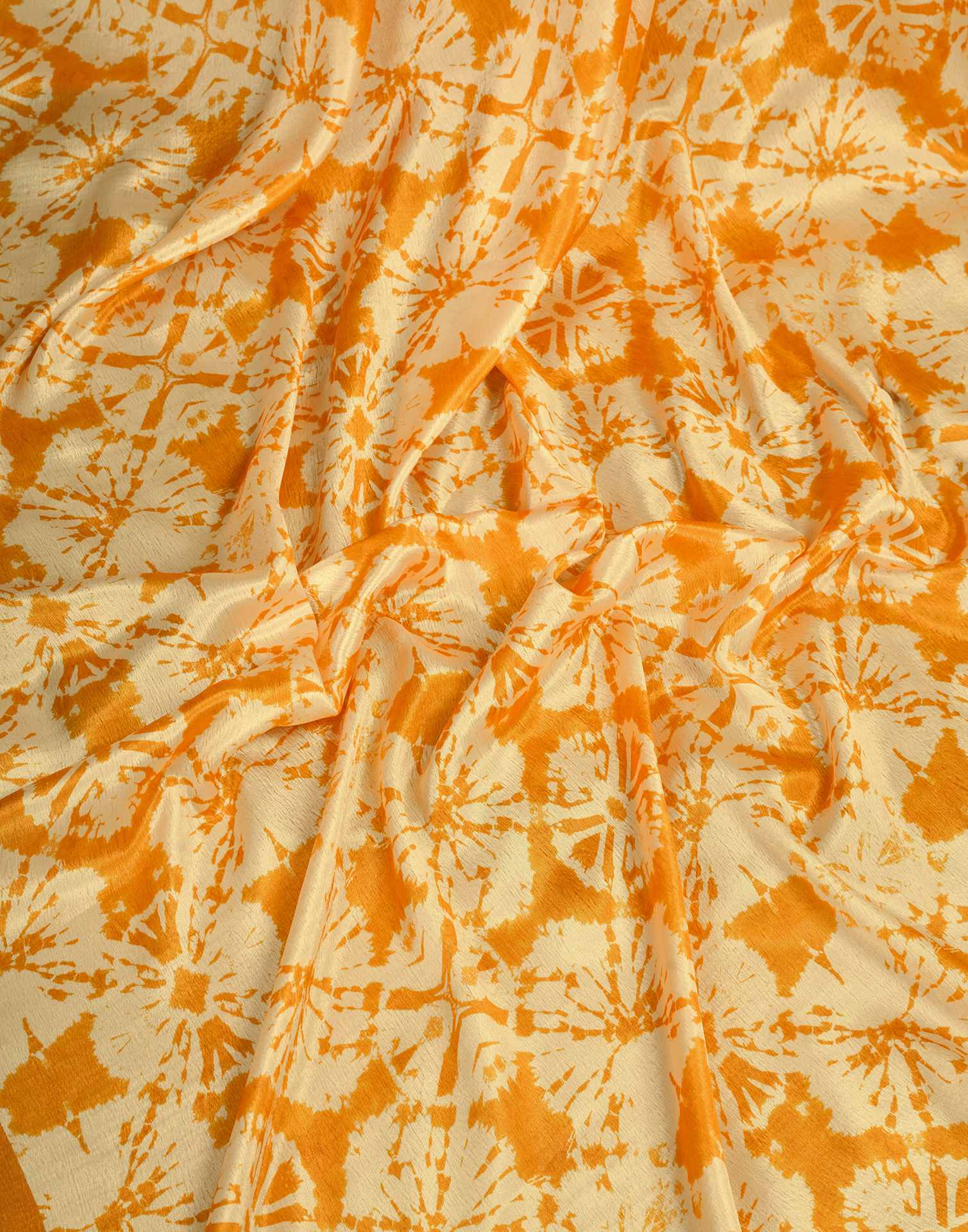 Ready To Wear Yellow Chinnon Printed Saree