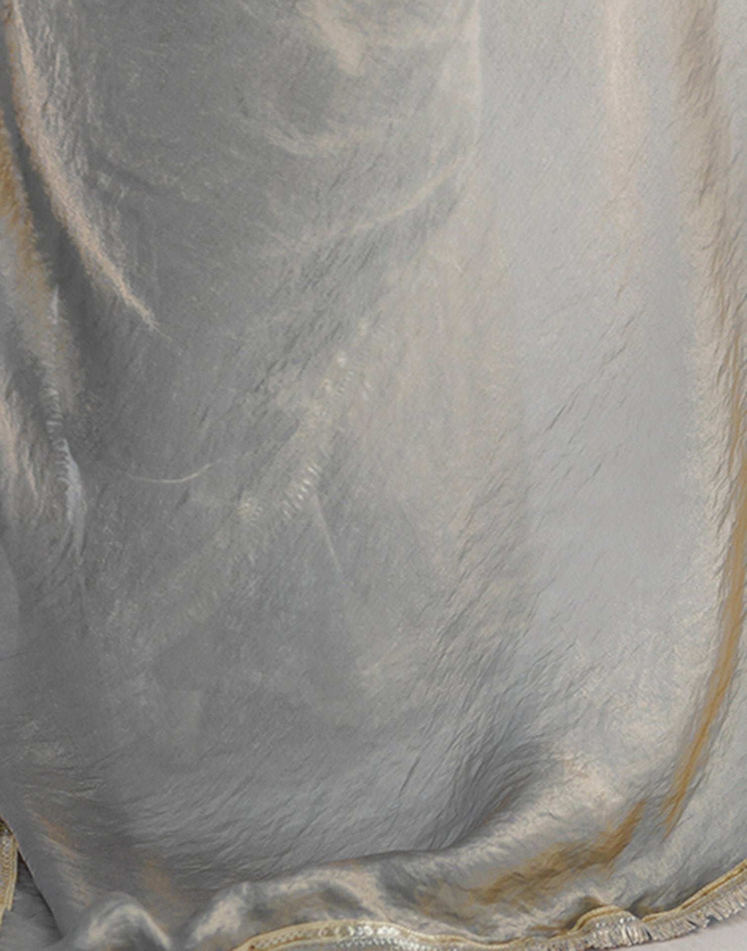 Ready To Wear Grey Shimmer Gota Lace Saree