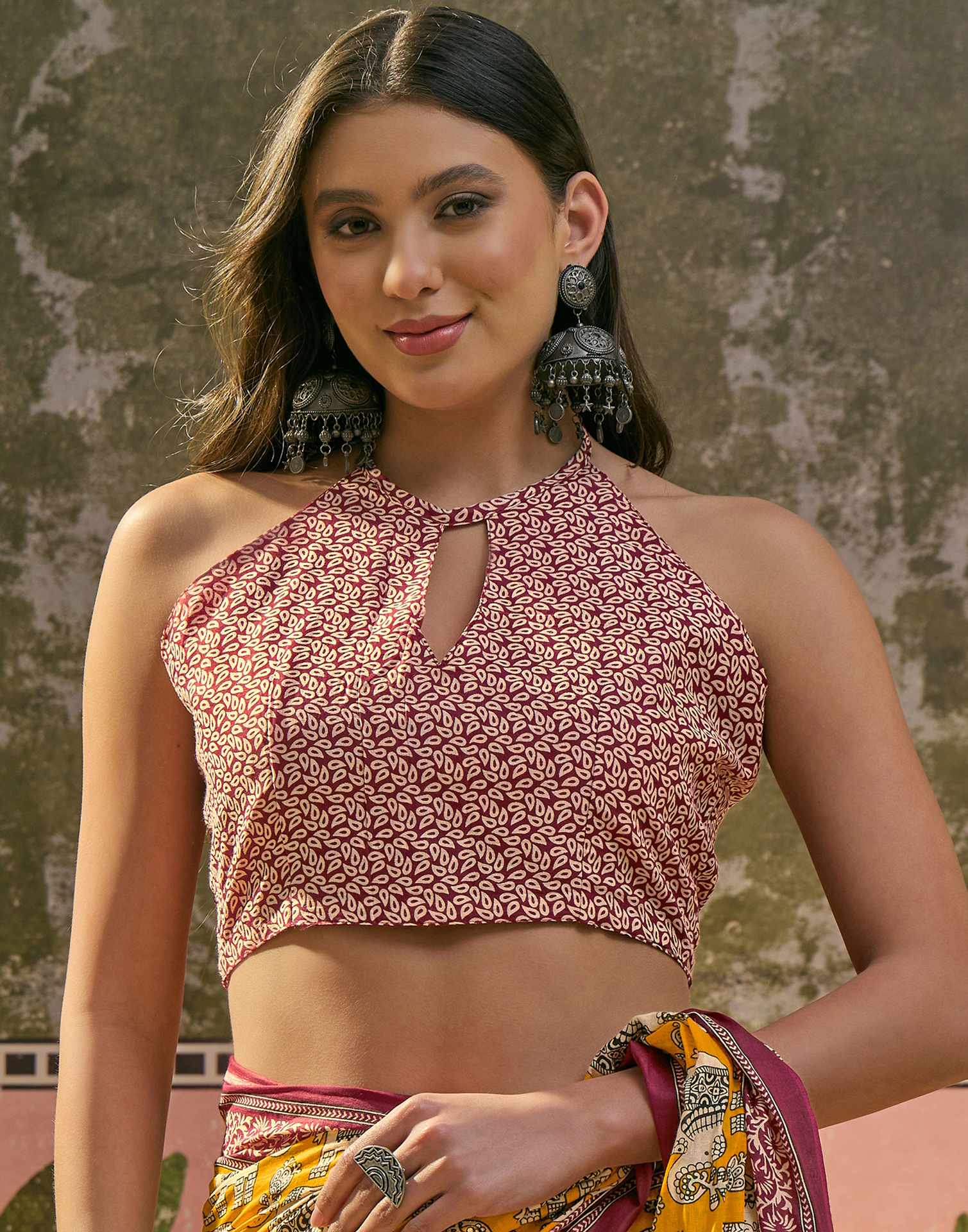 Ready To Wear Yellow Cotton Printed Saree