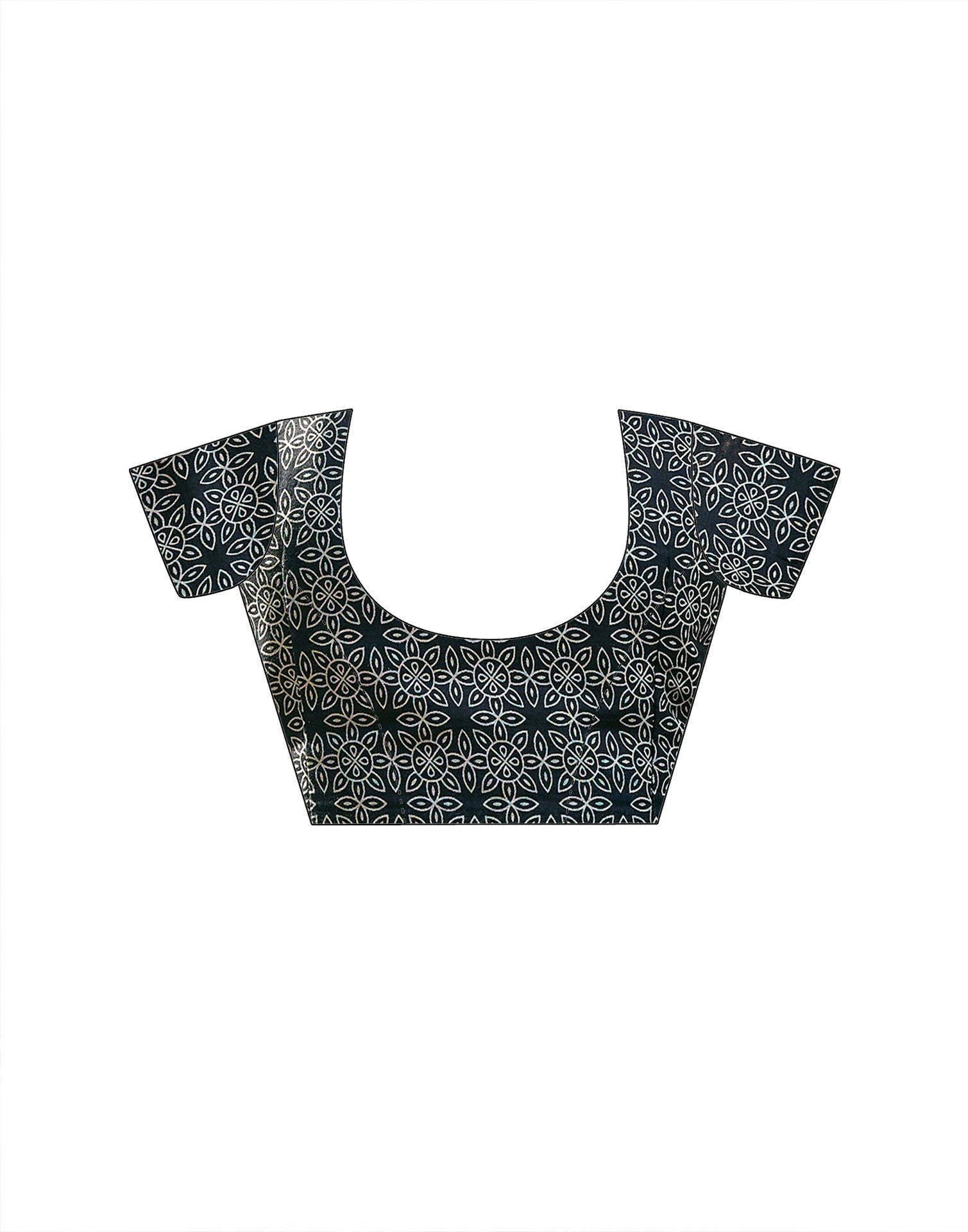 Ready To Wear Teal Blue Cotton Printed Saree