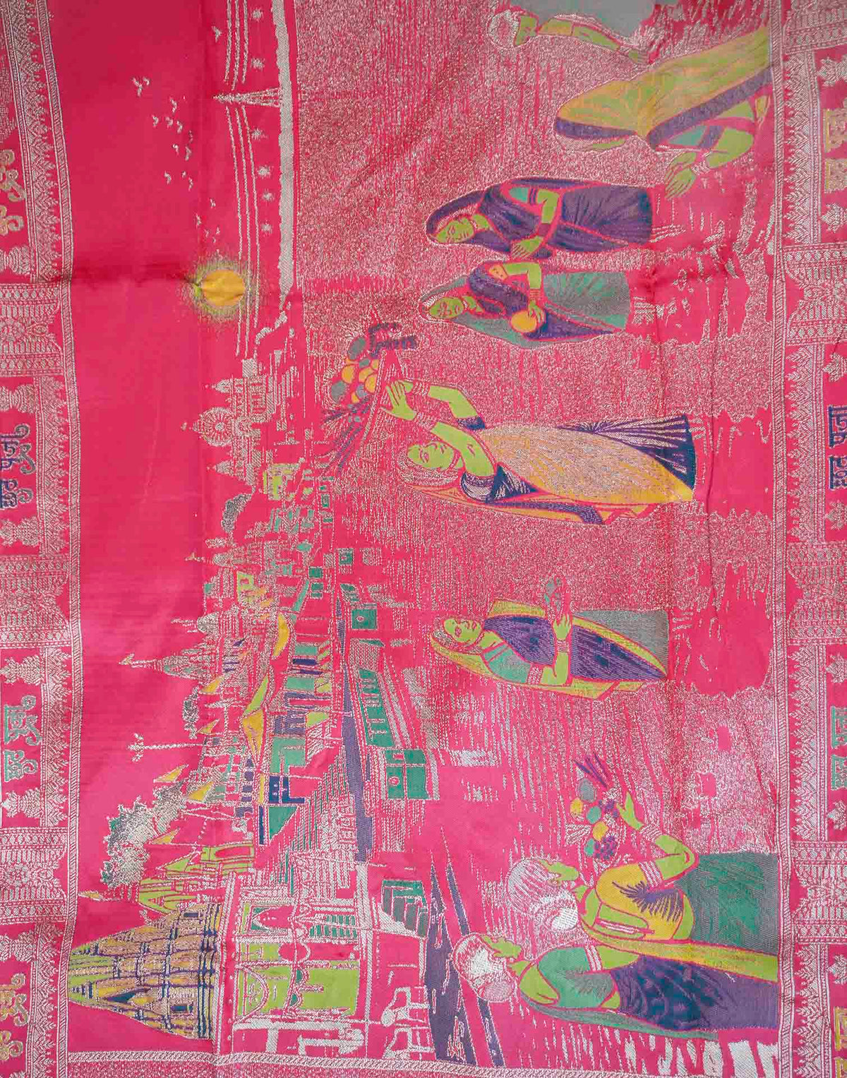 Rani Pink Silk Woven Banarasi Saree