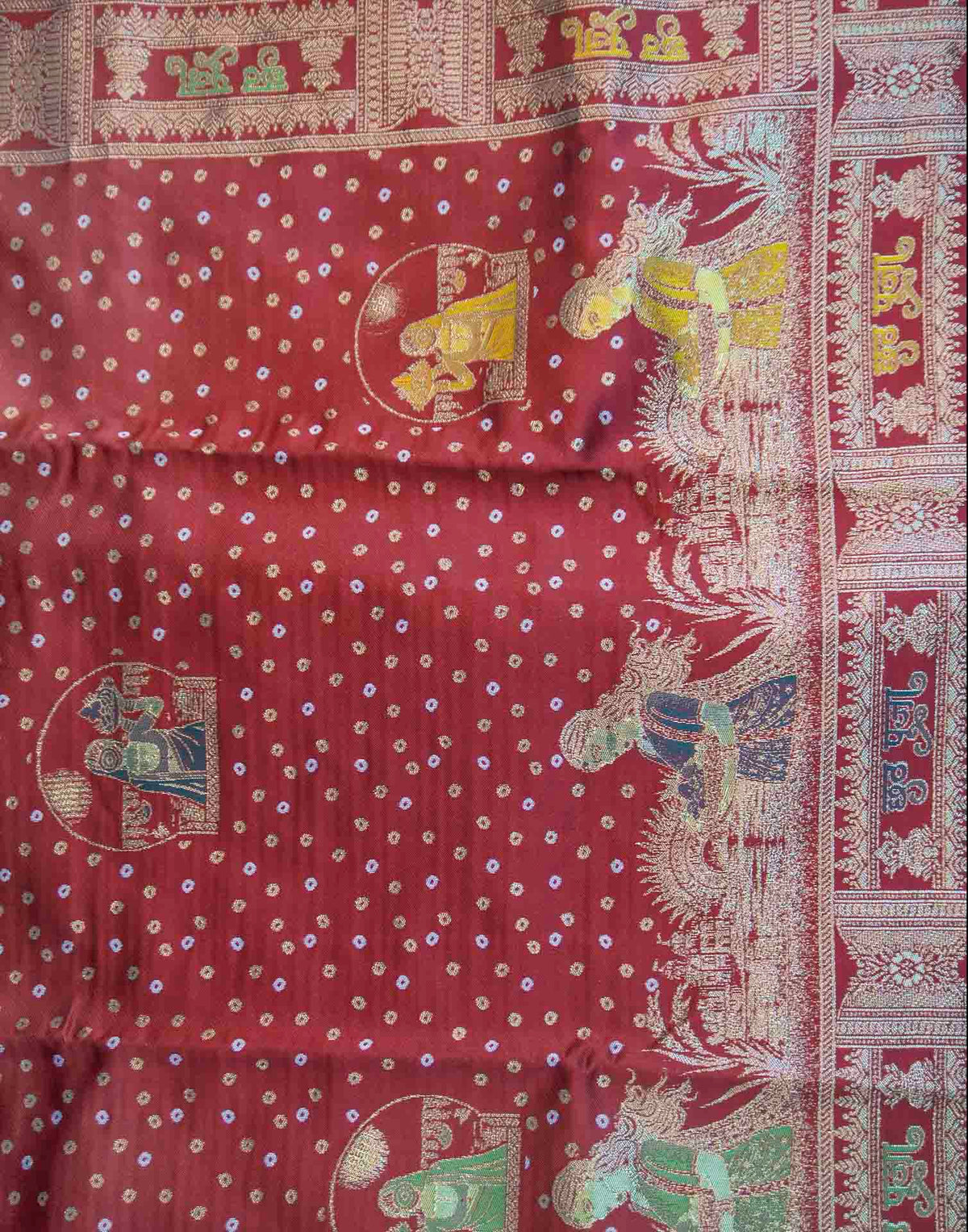 Chhath Maroon Silk Woven Banarasi Saree