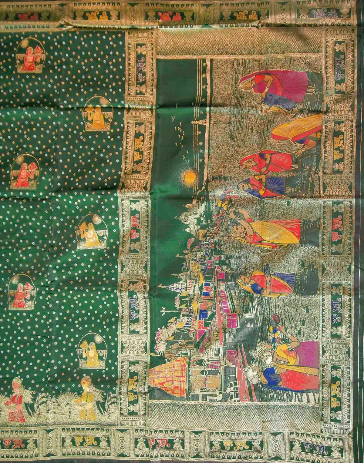 Dark Green Silk Woven Banarasi Saree
