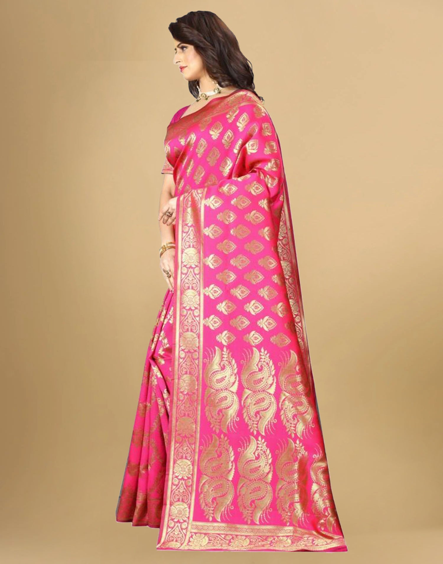 Pink Banarasi Silk Saree
