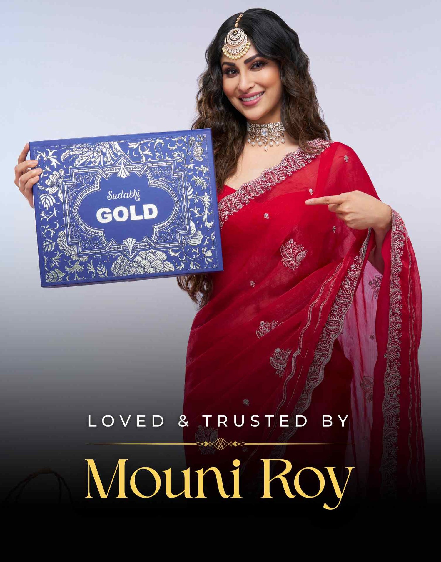 Blue Cotton Blend Printed Saree