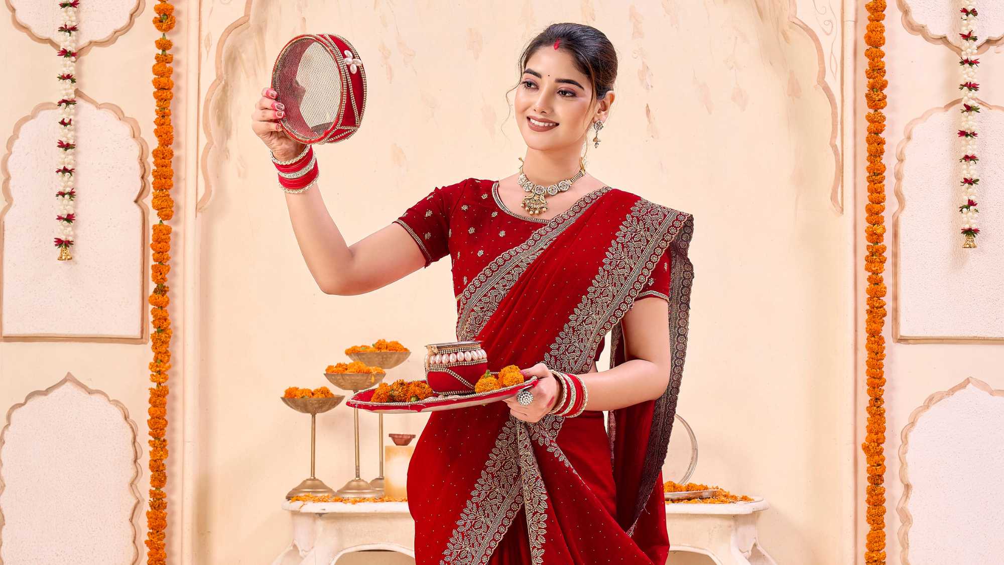 Karwa Chauth Saree Styling Tips for a Glamorous Look