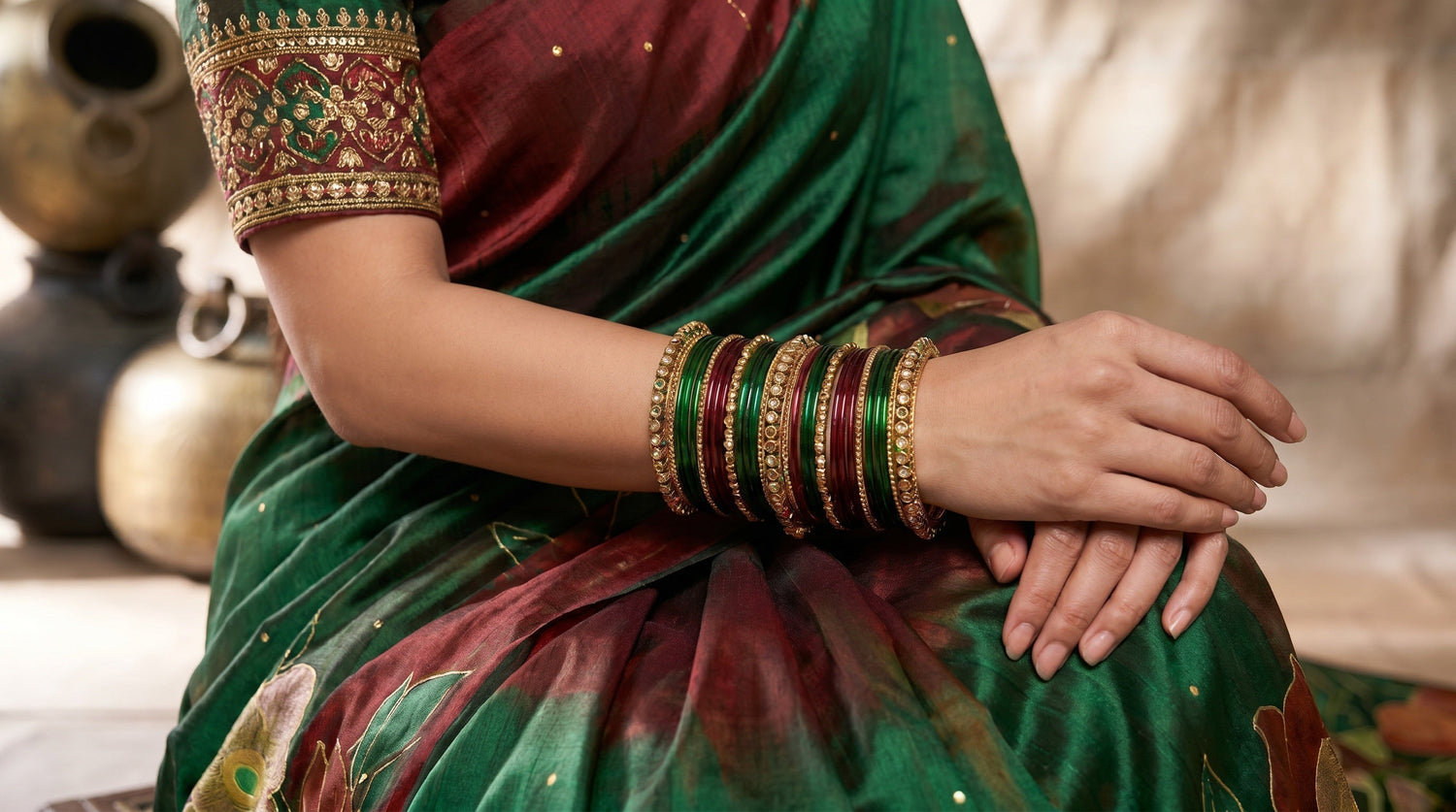 How to Match Bangles With Your Blouse and Saree Color?