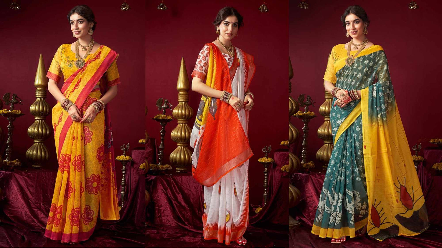 Durga Puja Sarees: How to Pick Between Cotton, Silk, and Modern Prints