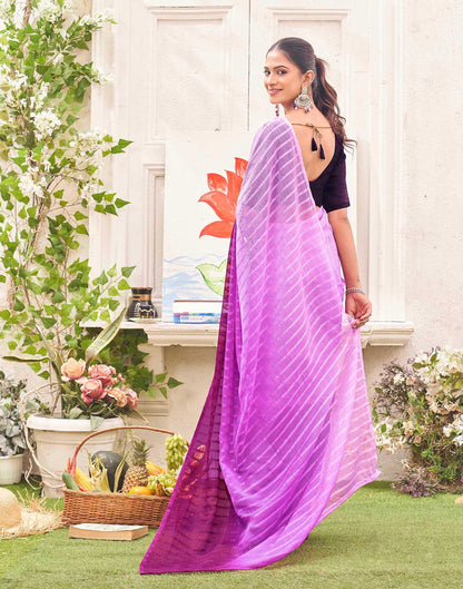 Ready To Wear Pink Chiffon Ombre Zari Stripe Saree 