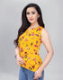 Yellow Coloured Printed Crepe Tops | Sudathi