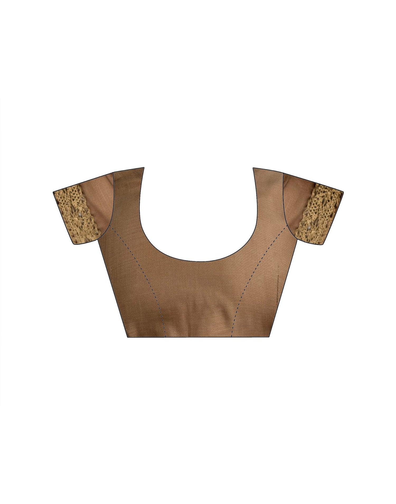 Ready To Wear Brown Linen Ombre Lace Saree With Pocket