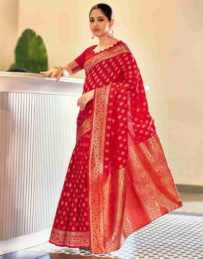 Red Silk Banarasi Saree