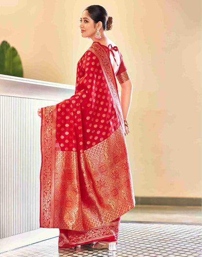 Red Silk Banarasi Saree