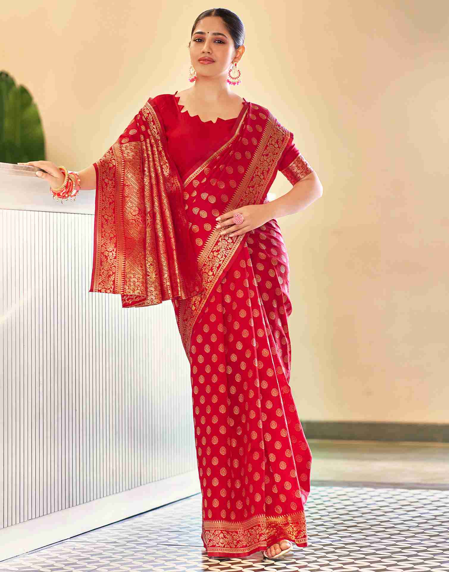 Red Silk Banarasi Saree