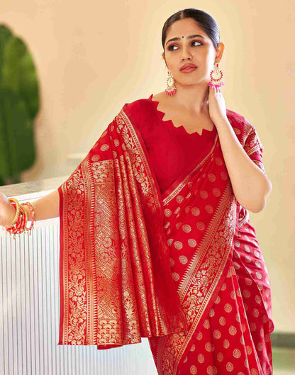 Red Silk Banarasi Saree